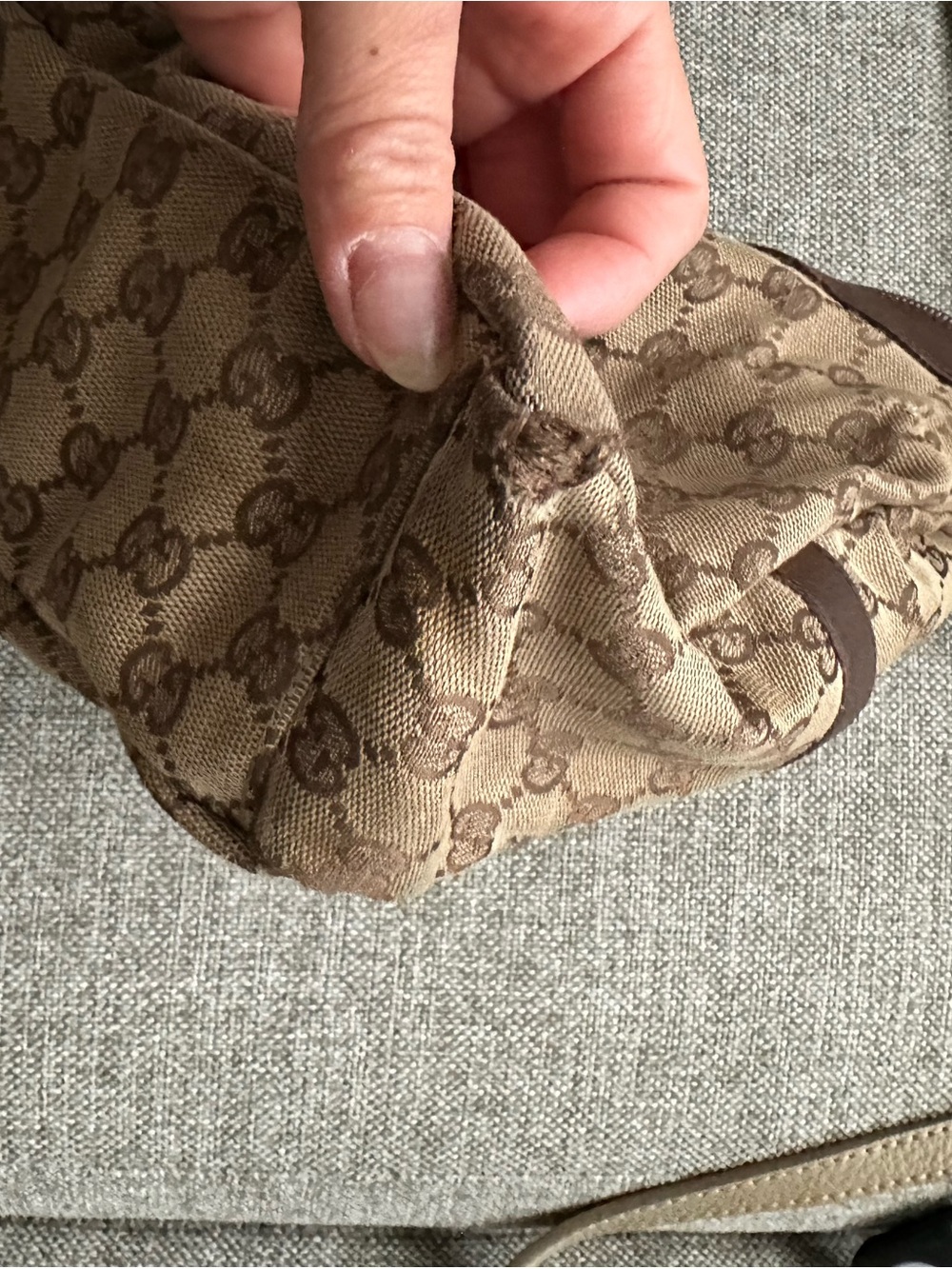Gucci Beige/Brown GG Canvas Crossbody Bag - Picture 6 of 7